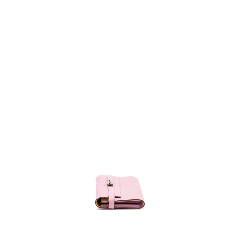 Hermes Kelly Long Wallet Epsom Mauve Sylvestre / Jaune Citron SHW Stamp D
