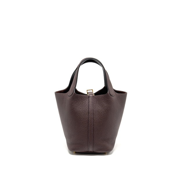 Hermes Picotin 18 Lock Bag Clemence/Swift Rouge Sellier/Caban GHW Stamp U