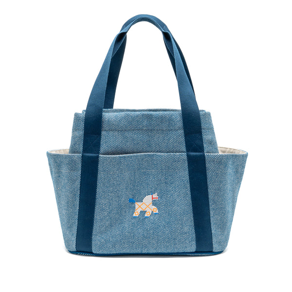 Hermes Cabriole Nappy Bag Cotton Canvas Blue/Multicolour SHW