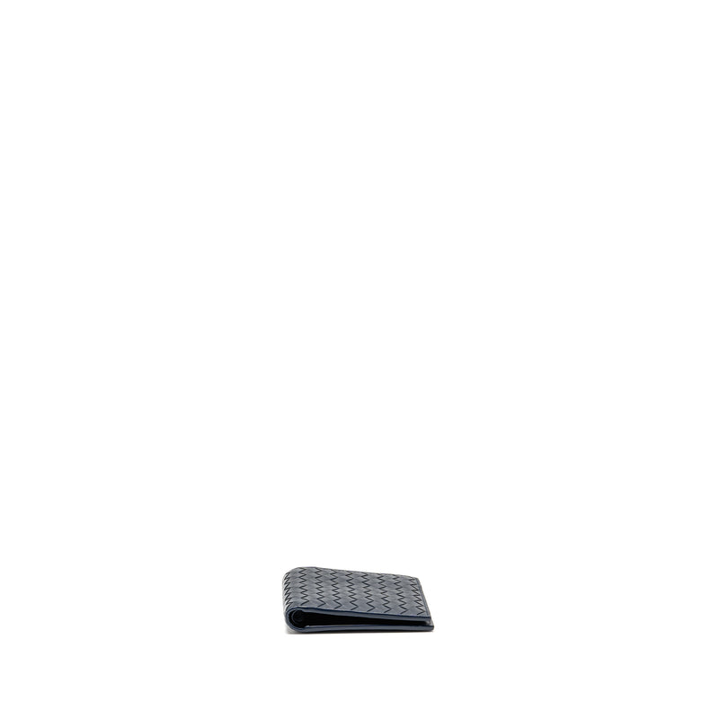 Bottega Veneta Intrecciato Piccolo Bi-Fold Wallet Calfskin Navy