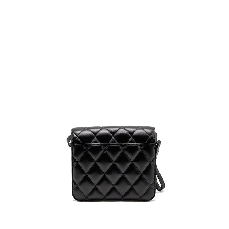Balenciaga B. Shoulder Bag Quilted Calfskin Black Ruthenium Hardware