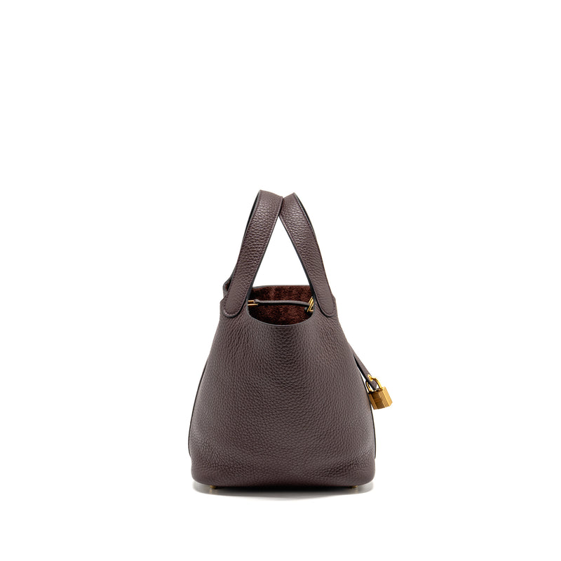 Hermes Picotin 18 Lock Bag Clemence/Swift Rouge Sellier/Caban GHW Stamp U