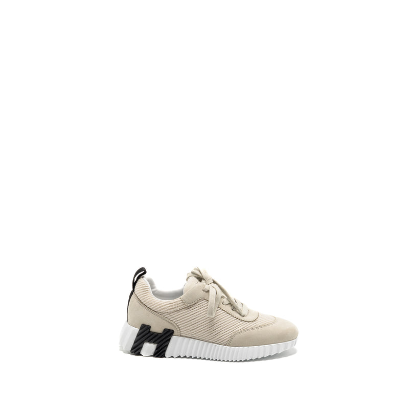 Hermes Size 35.5 Femme Bouncing Sneaker Mesh/Suede Beige
