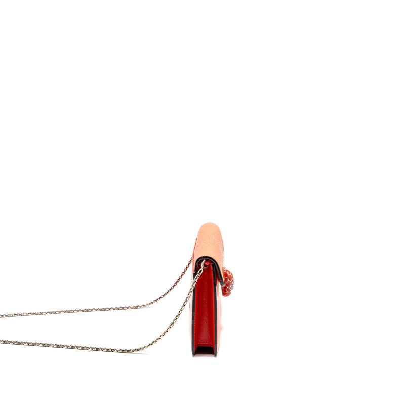 Bvlgari Serpenti Shoulder Bag Galuchat/Calfskin Red SHW