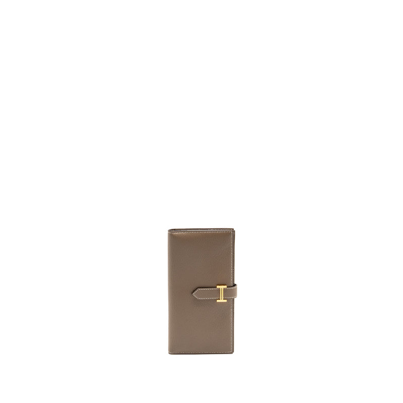 Hermes bearn long wallet chèvre mysore etoupe GHW stamp U
