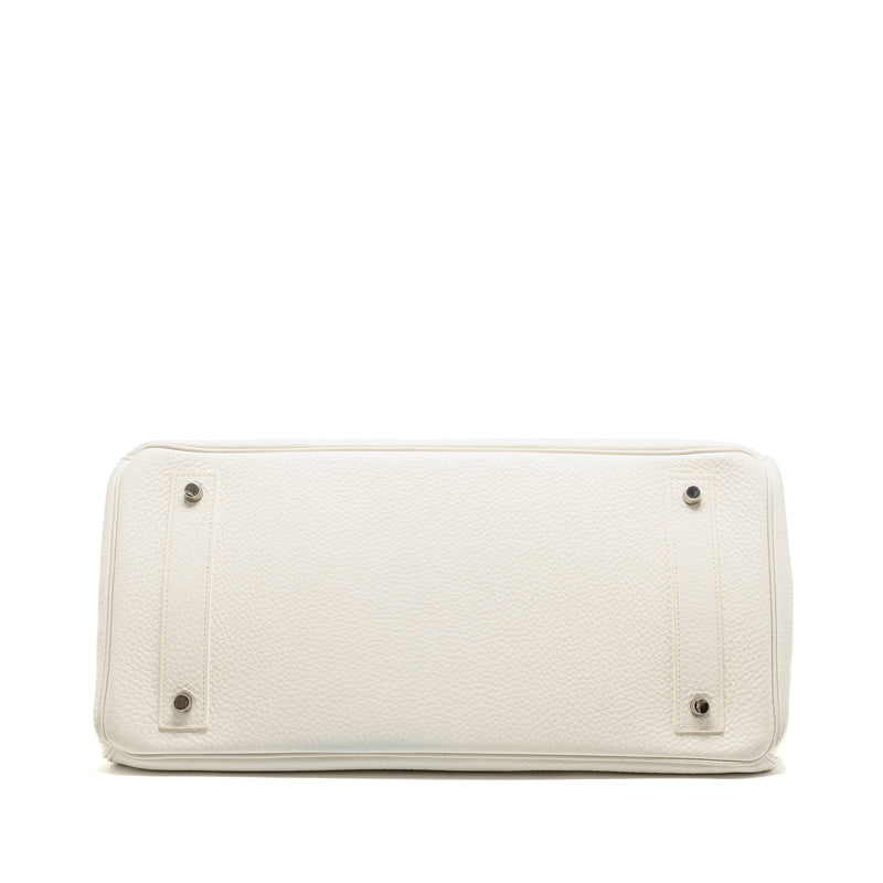 Hermes Shoulder Birkin Clemence White SHW Stamp Square M