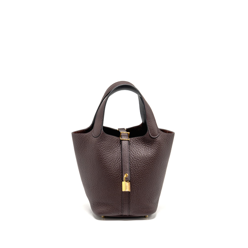 Hermes Picotin 18 Lock Bag Clemence/Swift Rouge Sellier/Caban GHW Stamp U