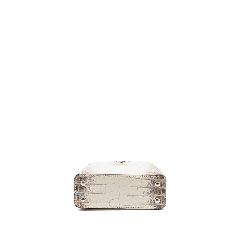 Louis Vuitton Capucines Mini Himalayan crocodile white SHW