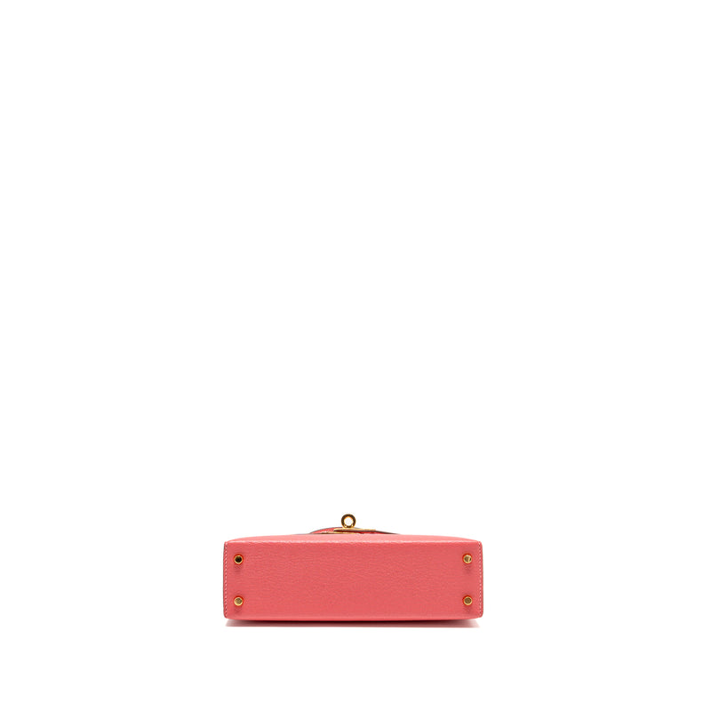 Hermes Mini Kelly II Chèvre Mysore Rose Azalee GHW Stamp Y