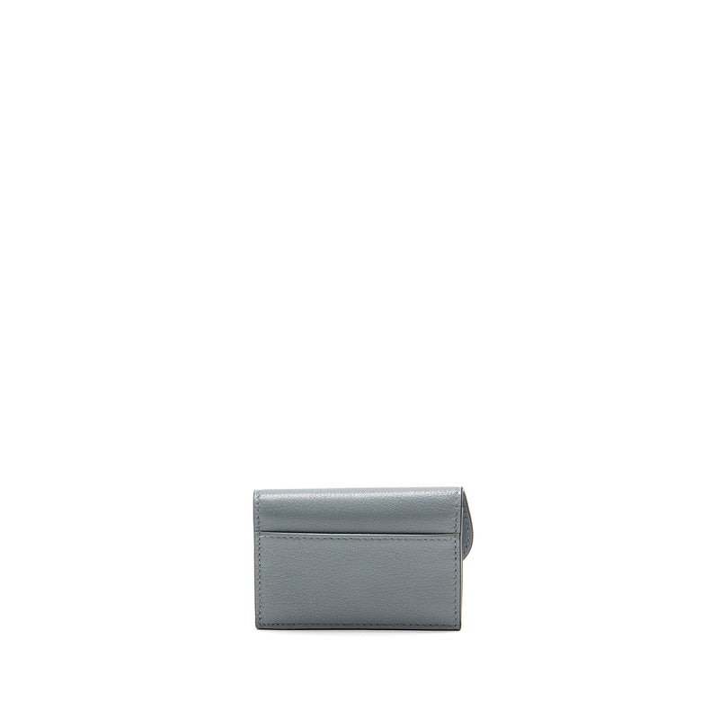 Dior Saddle Bloom Card Holder Goatskin Cloud Blue GHW