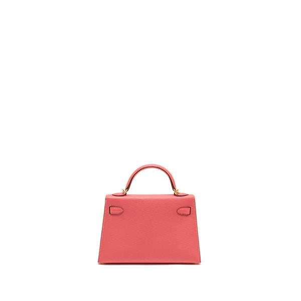 Hermes Mini Kelly II Chèvre Mysore Rose Azalee GHW Stamp Y