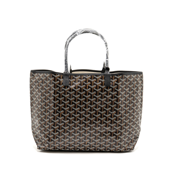 Goyard Saint Louis PM Tote Goyardine Canvas/Calfskin Black SHW