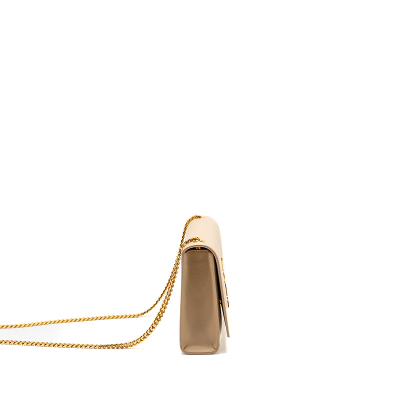 Saint Laurent/YSL Kate Medium Grained Calfskin Dark Beige GHW