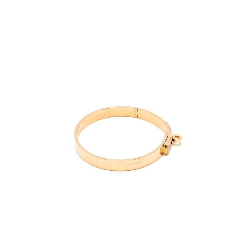 Hermes Size SH Kelly Bracelet Small Model Rose Gold, Diamonds