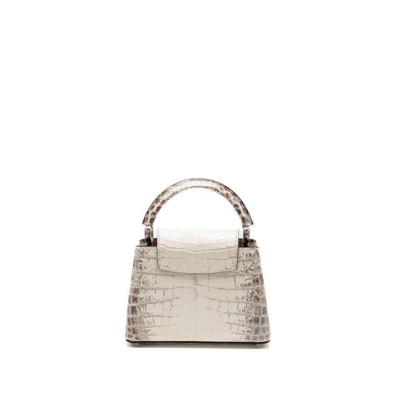 Louis Vuitton Capucines Mini Himalayan crocodile white SHW