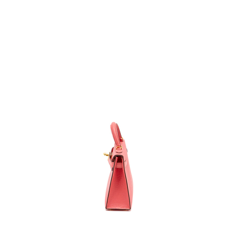 Hermes Mini Kelly II Chèvre Mysore Rose Azalee GHW Stamp Y
