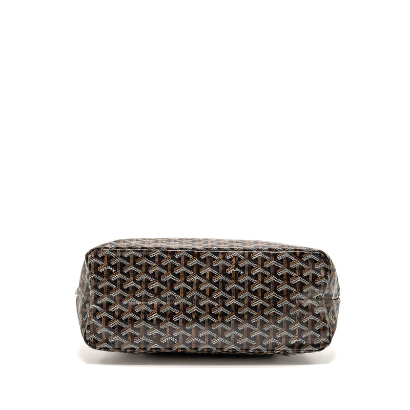 Goyard Boheme PM Hobo Bag Goyardine Canvas/Calfskin Black/Naturel SHW