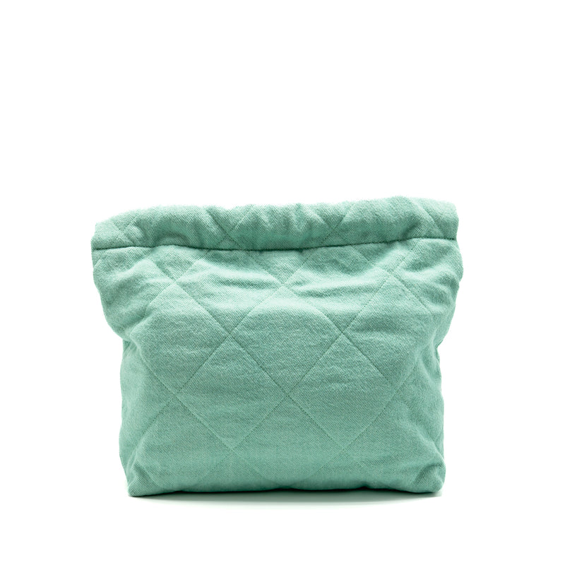 Chanel Small 22 Bag Washed Denim Aqua GHW (Microchip)