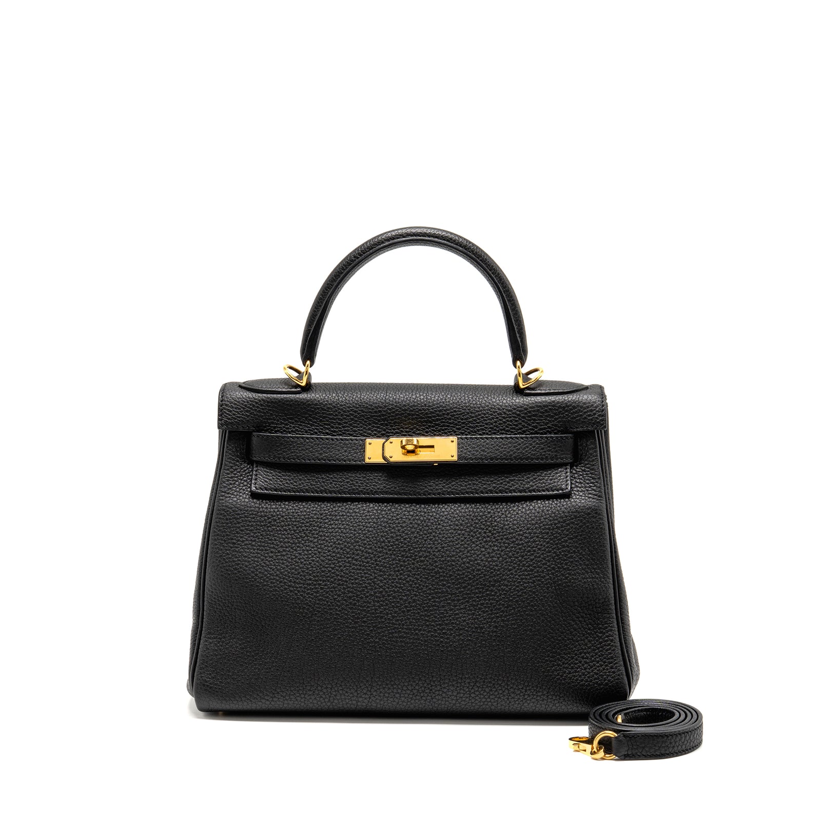 Hermes Kelly 28 Togo Black GHW Stamp X