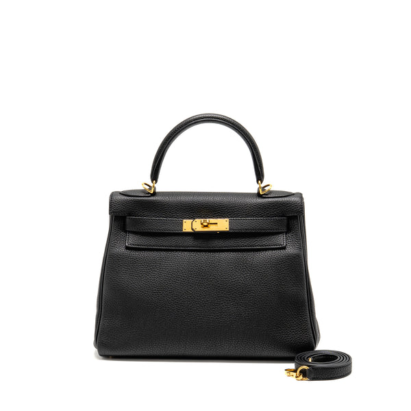 Hermes Kelly 28 Togo Black GHW Stamp X