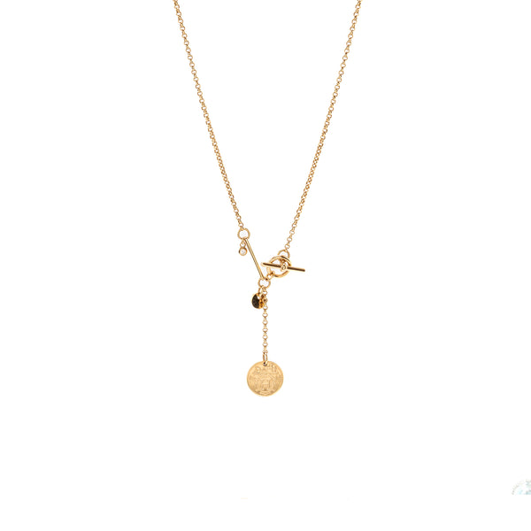 Hermes Ex-Libris Pendant Small Model, Rose Gold, Diamond