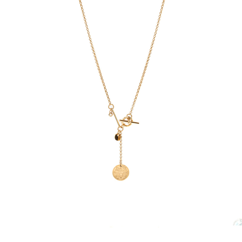 Hermes Ex-Libris Pendant Small Model, Rose Gold, Diamond