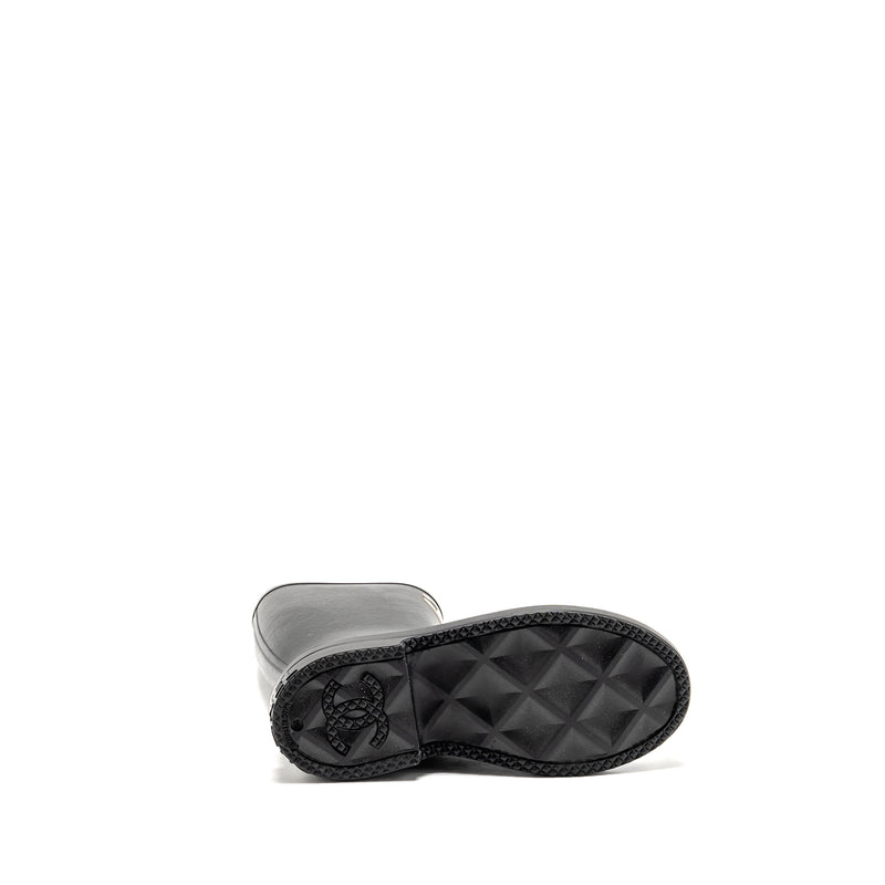 Chanel Size 38 25B High Boots Caoutchouc Black