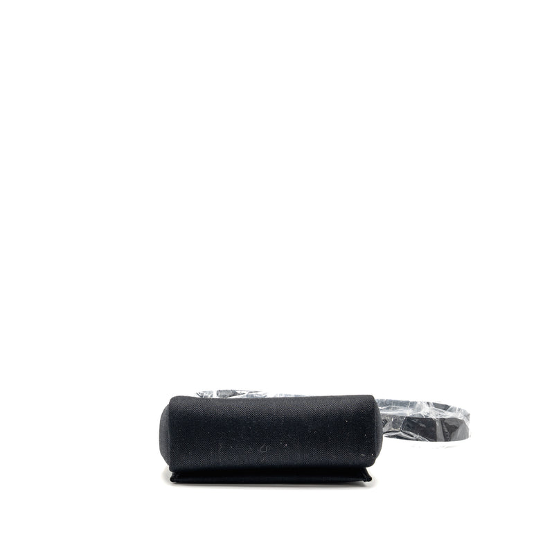 Hermes Herbag Mini Canvas/Hunter Leather Black SHW Stamp W