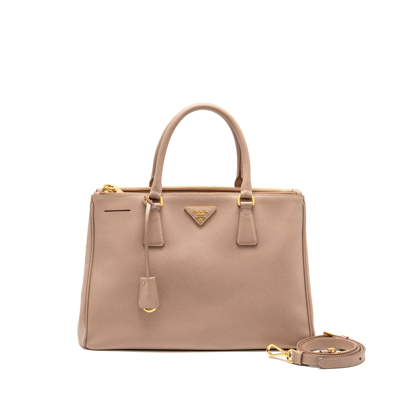 Prada Large Saffiano Tote Bag Galleria Saffiano Leather Cammeo GHW