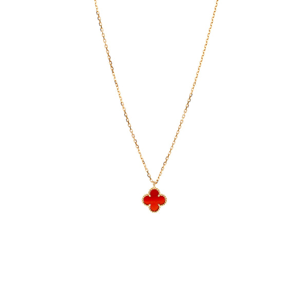 Van Cleef & Arpels sweet alhambra pendant carnelian rose gold
