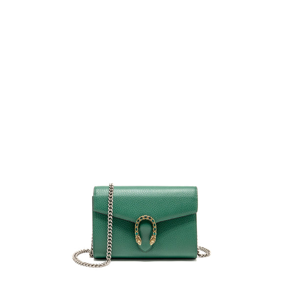 Gucci Mini Dionysus Wallet On Chain calfskin Green Multicolour Hardware