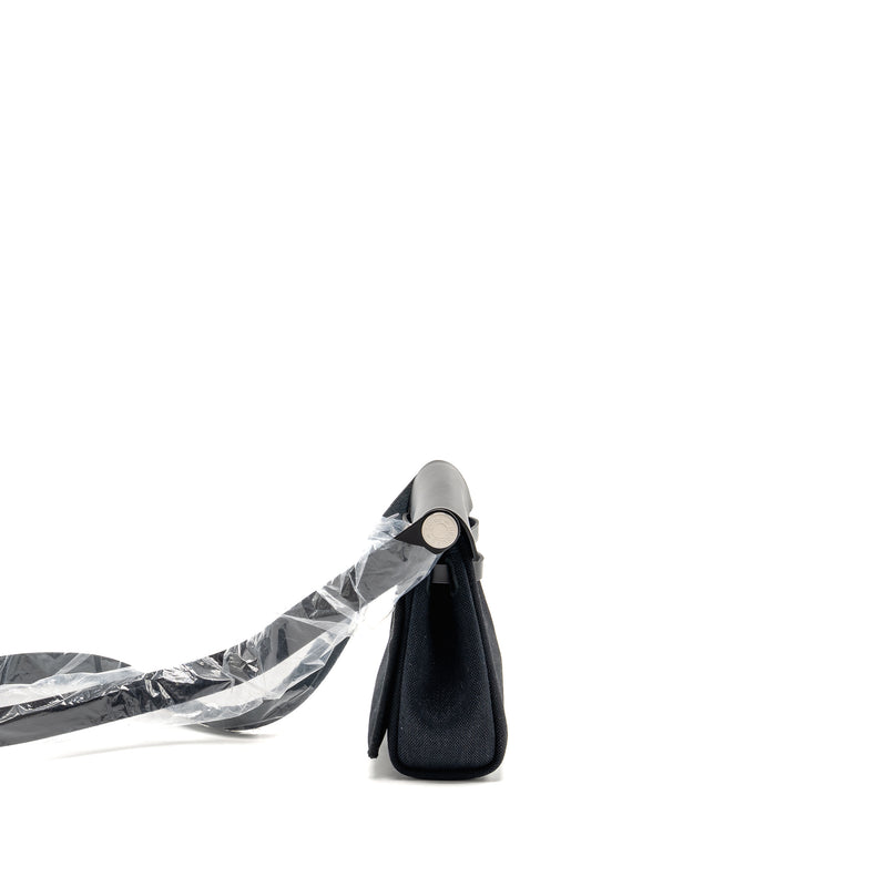 Hermes Herbag Mini Canvas/Hunter Leather Black SHW Stamp W