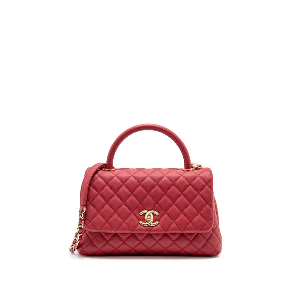 Chanel Medium Coco Handle Caviar Red GHW