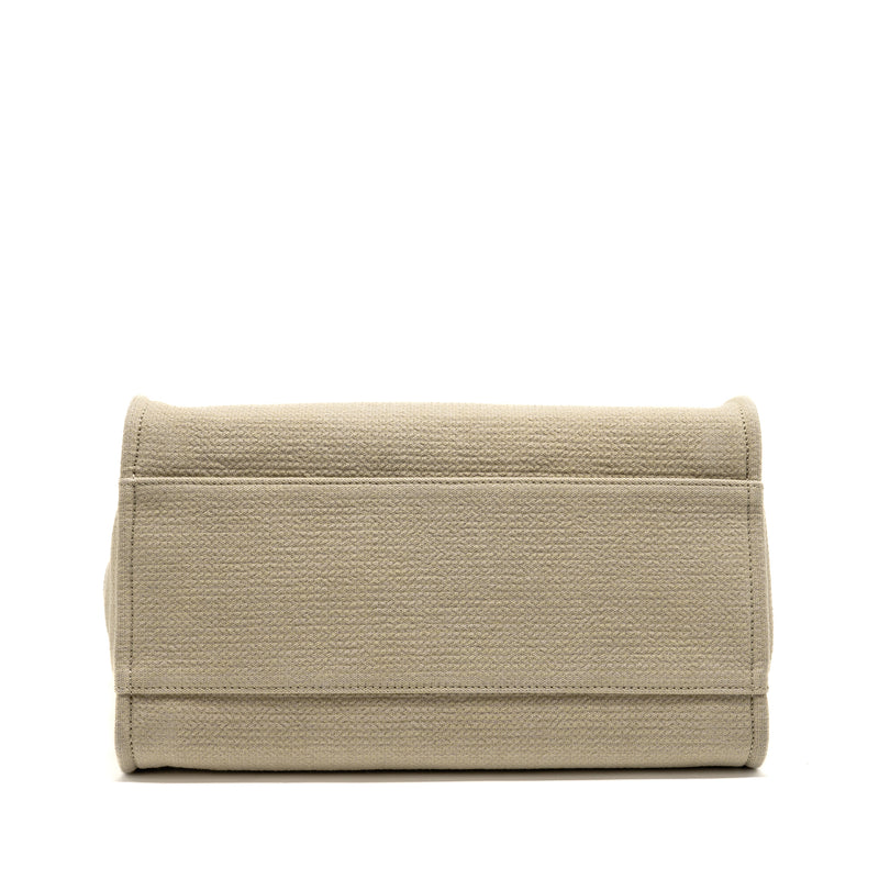 Chanel Deauville tote bag fabric / leather light grey SHW (microchip)