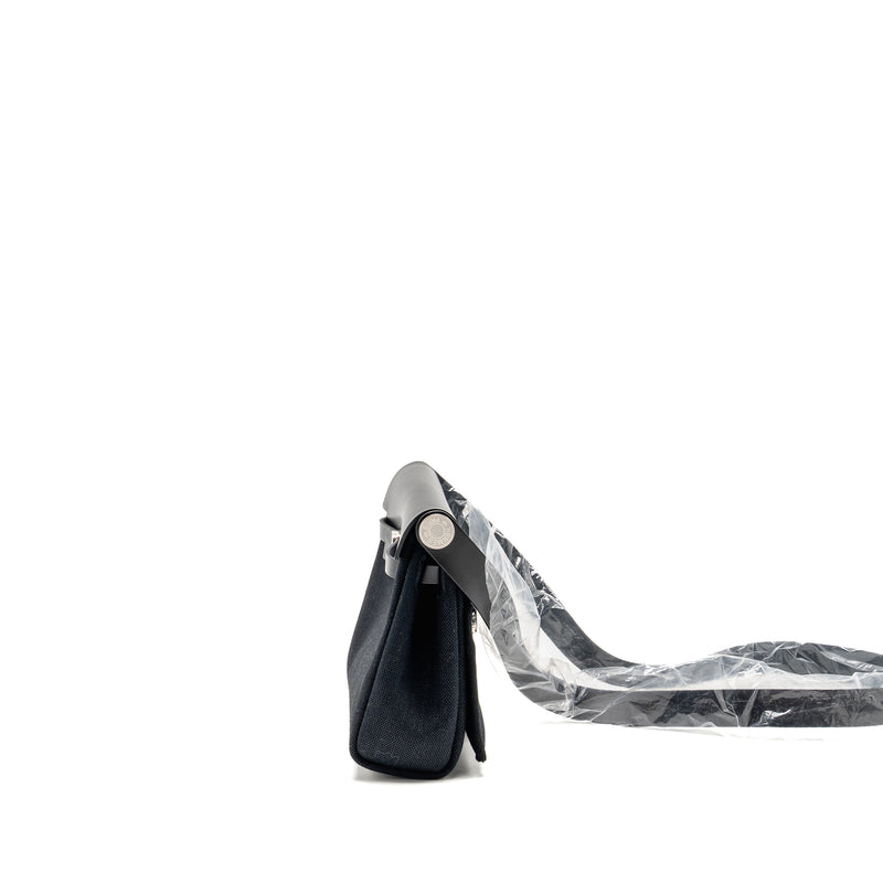 Hermes Herbag Mini Canvas/Hunter Leather Black SHW Stamp W