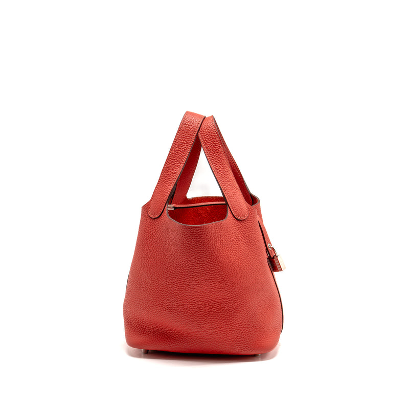 Hermes Picotin 18 Lock Bag Clemence Rose Jaipur SHW Stamp Square R