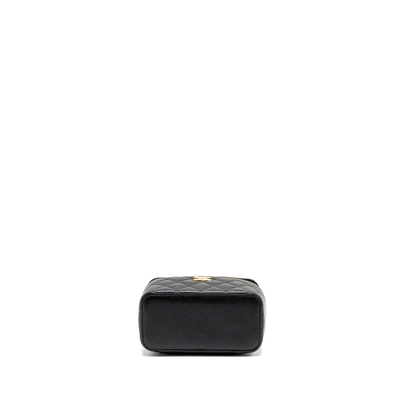 Chanel letter top handle long vanity with chain caviar black GHW