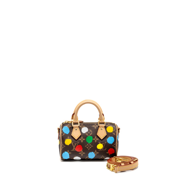 Louis Vuitton x Yayoi Kusama Nano Speedy Monogram Canvas GHW