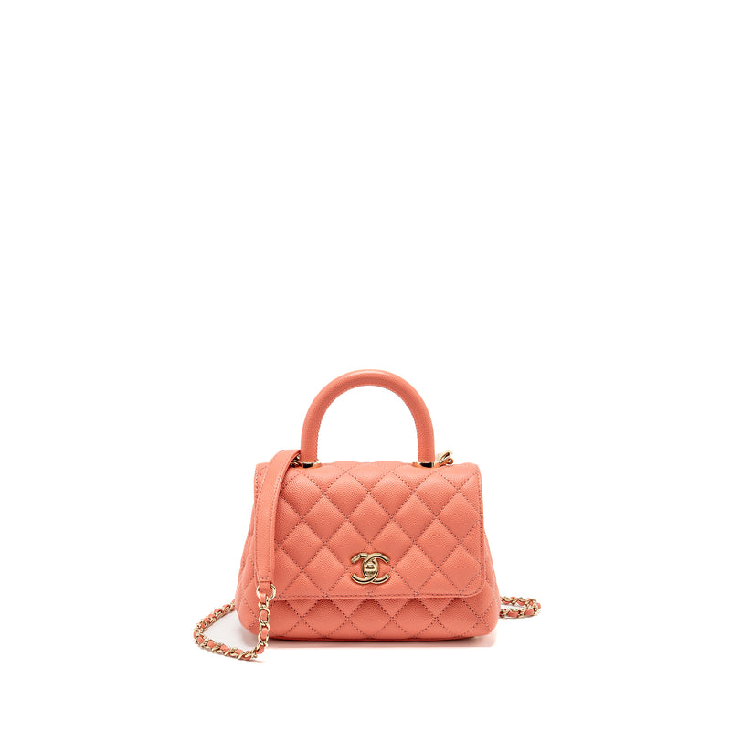 Chanel Mini Coco Handle Caviar Pink LGHW (Microchip)