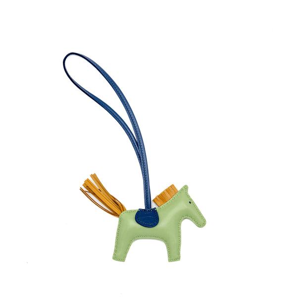 Hermes rodeo PM Bag Charm Vert Criquet/Sesame/Bleu Malte Stamp U