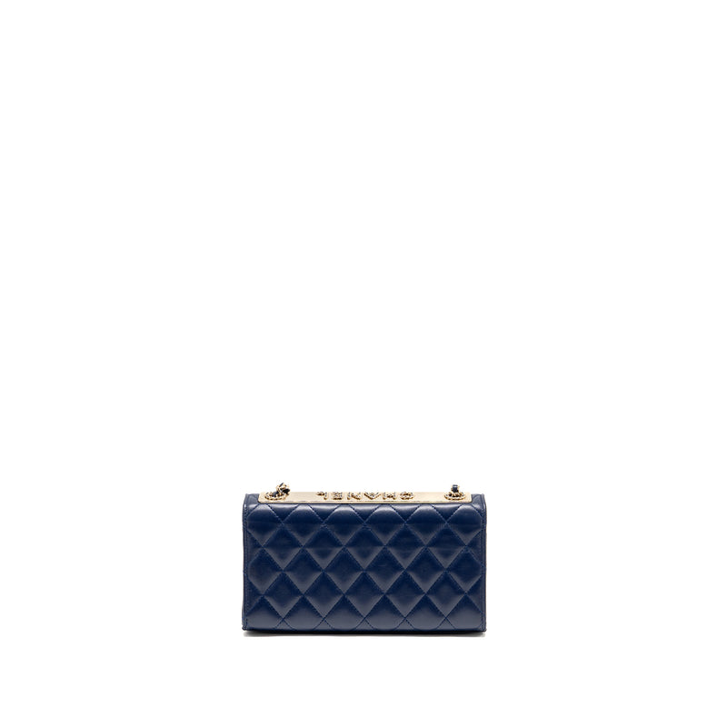 Chanel Trendy CC Mini Wallet On Chain Lambskin Blue LGHW (microchip)