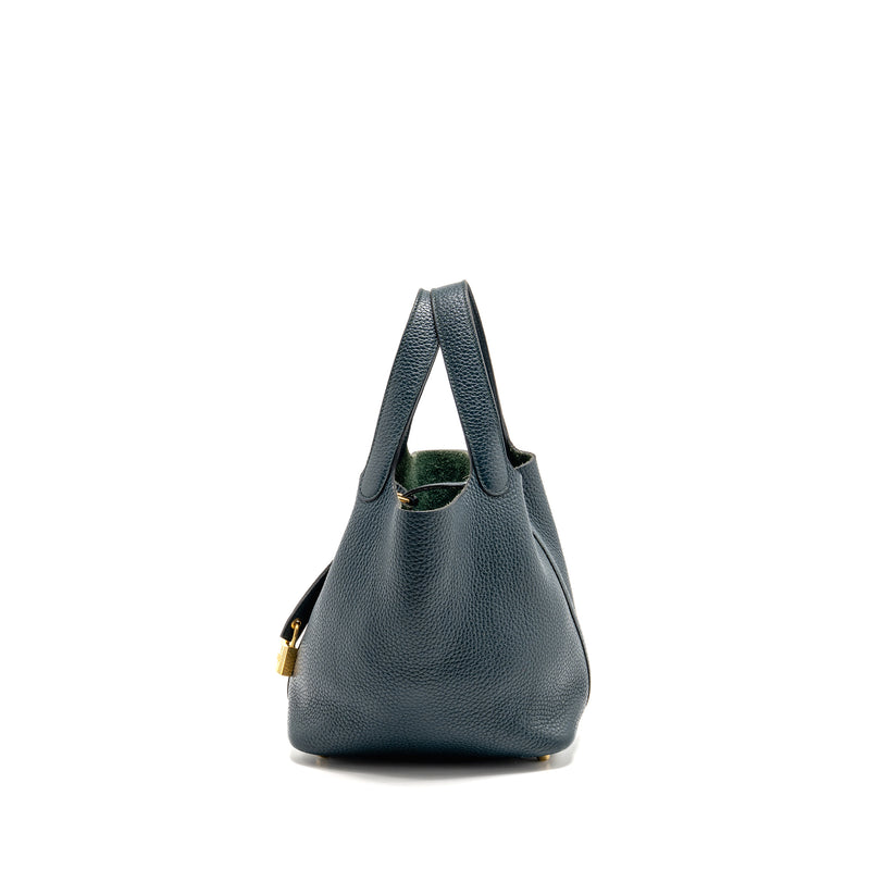 Hermes Picotin 18 Lock Bag Clemence 6O Vert Cypress GHW Stamp C