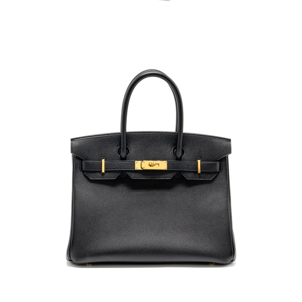 Hermes Birkin 30 Epsom Black GHW Stamp A