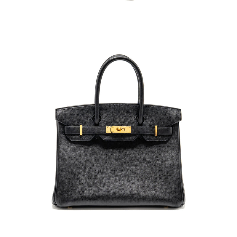 Hermes Birkin 30 Epsom Black GHW Stamp A