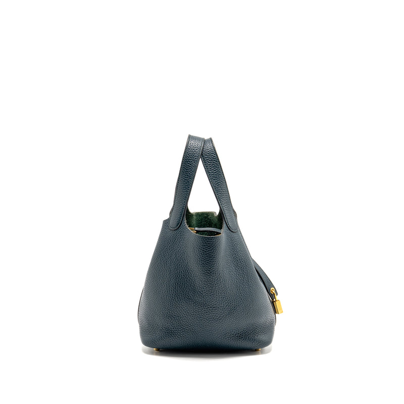 Hermes Picotin 18 Lock Bag Clemence 6O Vert Cypress GHW Stamp C