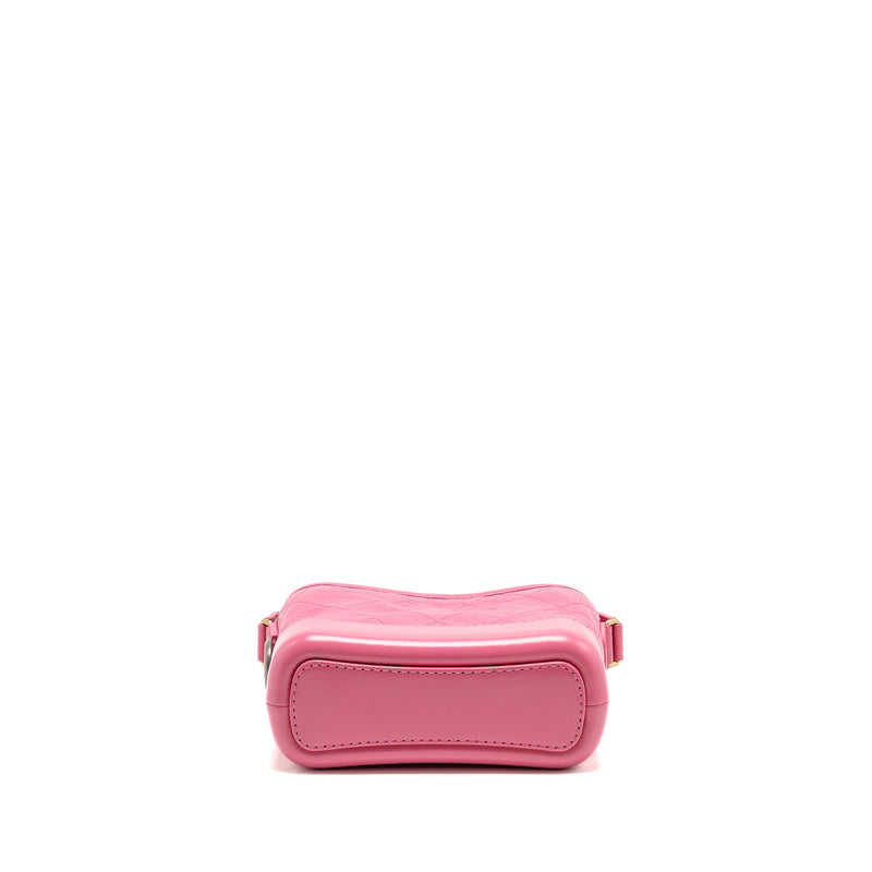 Chanel Small Gabrielle Hobo Bag Aged Calfskin Pink Multicoloured Hardware