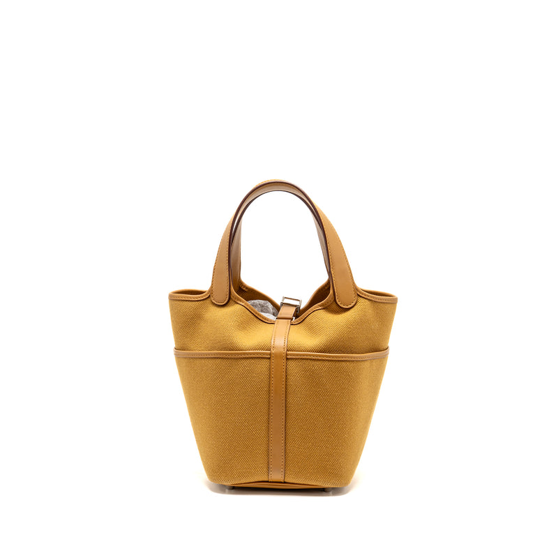 Hermes Picotin Cargo18 Lock Bag Swift/Toile Canvas Desert/Sesame SHW Stamp Z