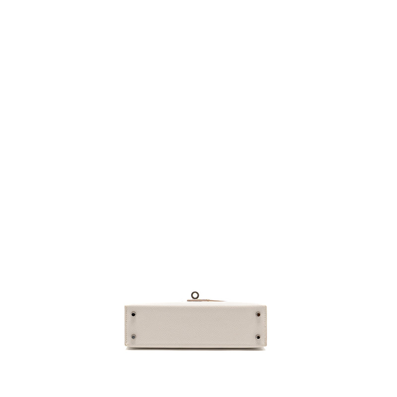 Hermes Mini Kelly II epsom gris pale SHW stamp B