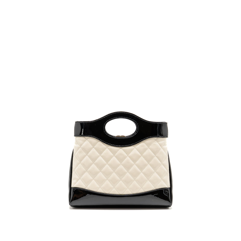 Chanel Mini 31 Bag Patent Black / White LGHW (Microchip)