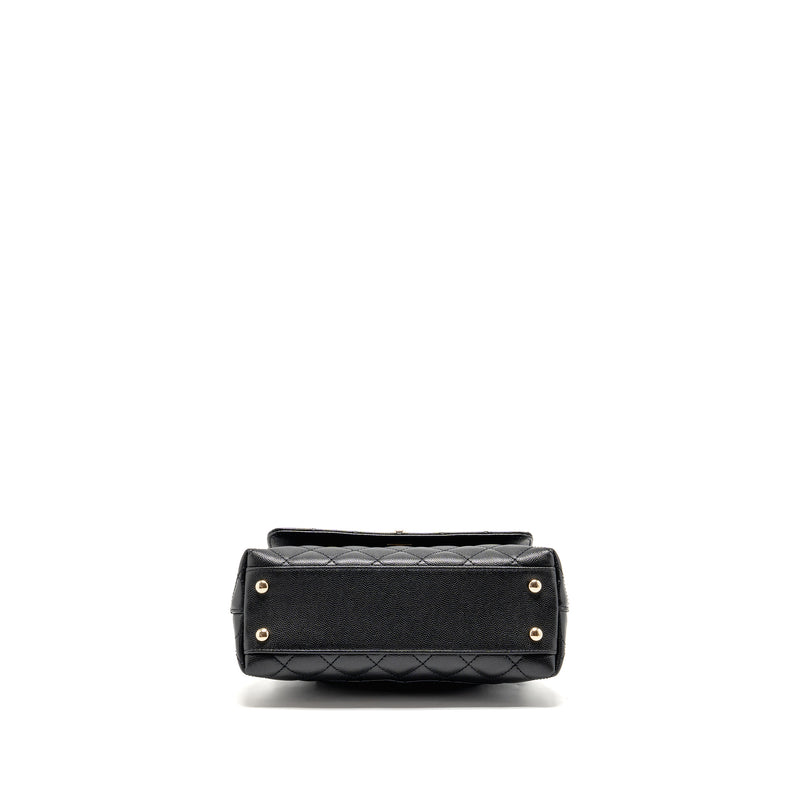 Chanel Small Coco Handle Caviar Black LGHW (microchip)